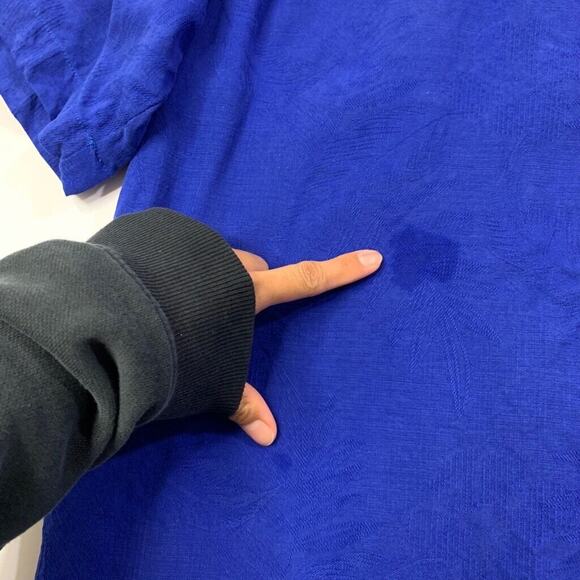 Tommy Bahama Shirt Mens L Large Ocean Blue Silk Short Sleeve Original Fit Hawaii - Picture 4 of 10